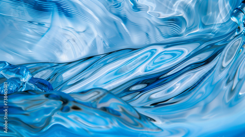 abstract background of blue frozen liquid, 3D rendering