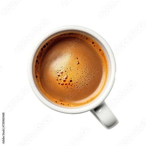 cup of coffee with foam on transparency background PNG