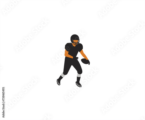 american football player flat design