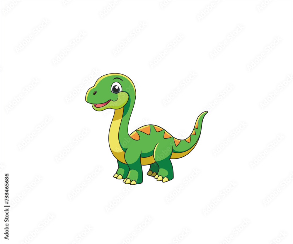 Obraz premium cute dinosaur walking character mascot illustration
