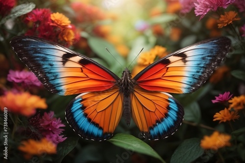 A amazing butterfly in flower garden
