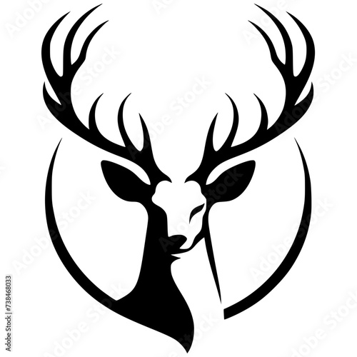 The deer head logo silhouette is simple and elegant