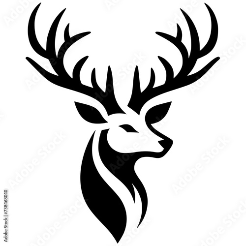 The deer head logo silhouette is simple and elegant