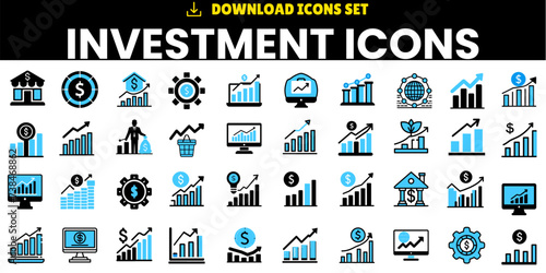 Investment, Money Line Icons. Wallet, ATM, Bundle of Money, Hand with a Coin, investment icon set.