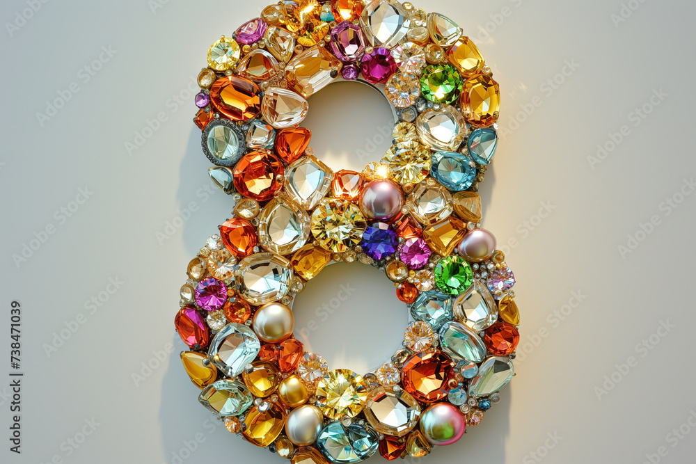 Beautifully crafted number 8 jewelry for womens day celebration Beautifully crafted number 8 jewelry for womens day celebration