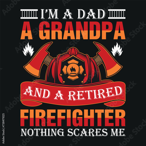 Firefighter T-Shirt Design With Vector And Elements
