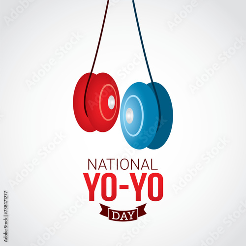 National Yo-yo Day Vector Illustration. National yo-yo games day themes design concept with flat style vector illustration. Suitable for greeting card, poster and banner. Suitable for business asset