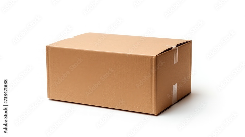 Brown cardboard box on a white background.