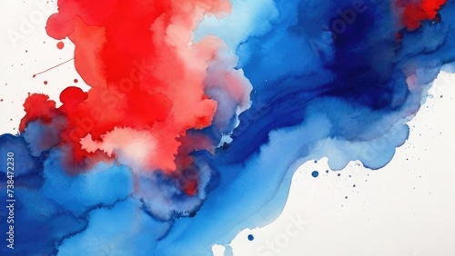 abstract watercolor blue and red background