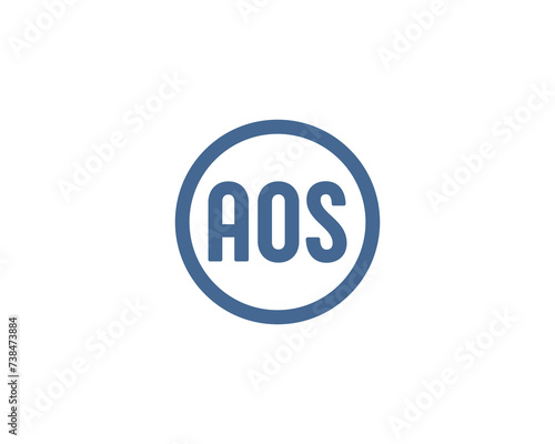 AOS logo design vector template photo