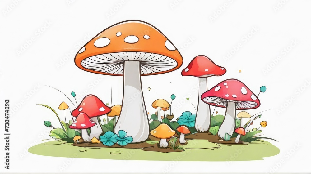 Fototapeta premium mushrooms in the grass