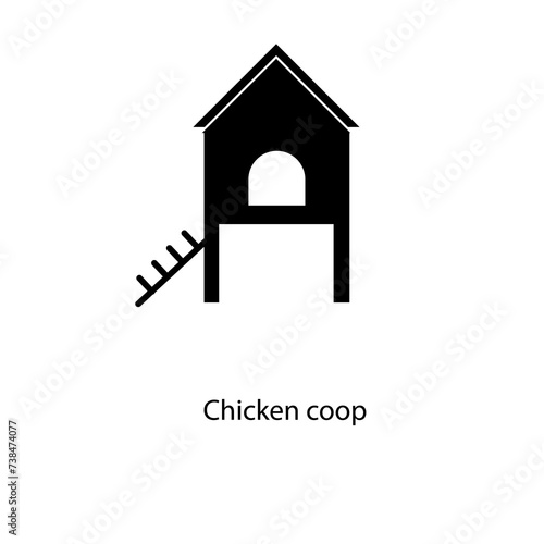 Chicken coop design flat simple vector illustrtion on white background..eps