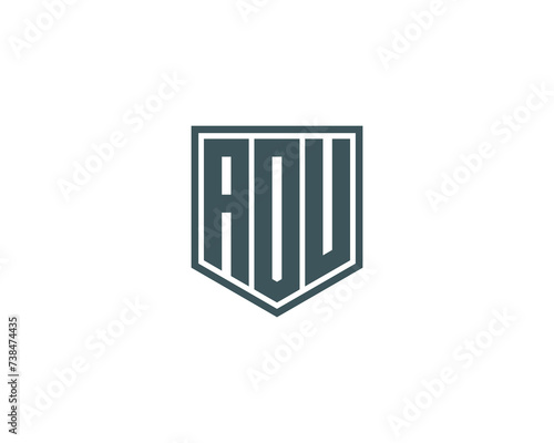 AOU logo design vector template photo