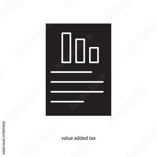 value added tax vat icon, simple black vector illustration on white background..eps