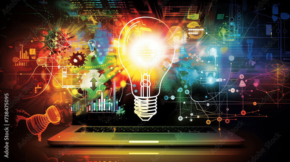 Innovative Concept: Light Bulb with Integrated Circuit and Data Analysis on Laptop Innovative Concept: Light Bulb with Integrated Circuit and Data Analysis on Laptop