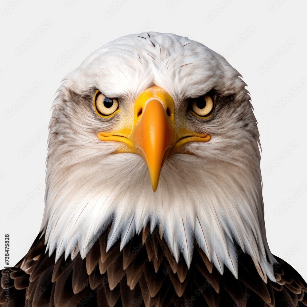 Obraz premium Eagle face shot on a white background