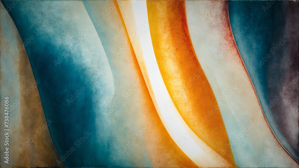 Abstract Ribbons of Complementary Colors - obrazy, fototapety, plakaty 