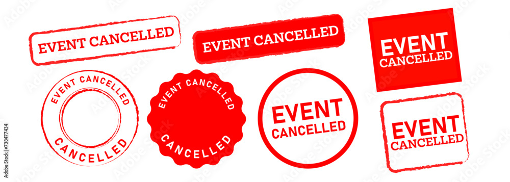 text event cancelled square and circle rubber stamp label sticker announcement annulment information text event cancelled square and circle rubber stamp label sticker announcement annulment information