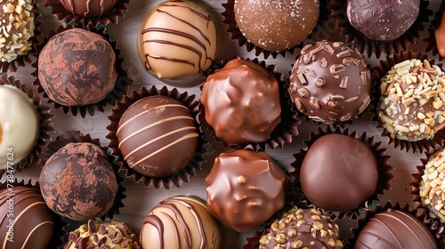 closeup of chocolate truffles