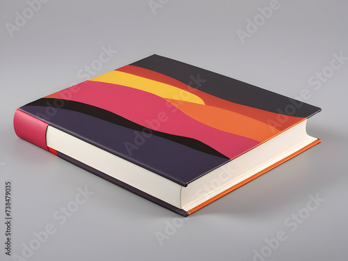 a book containing abstract views with a sanset color background photo