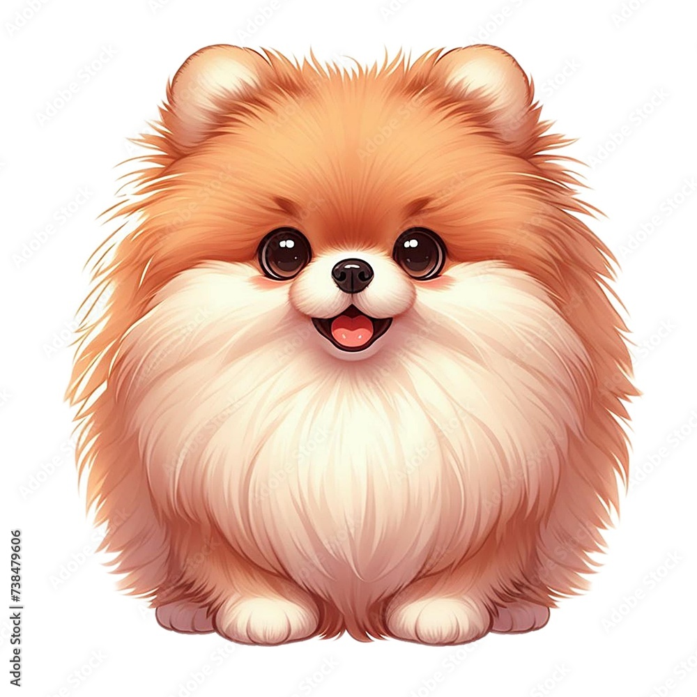 Obraz premium Animal, dog, pet, cute dog, lovely dog, spotted dog, illustration, digital art, dog character, animal character,