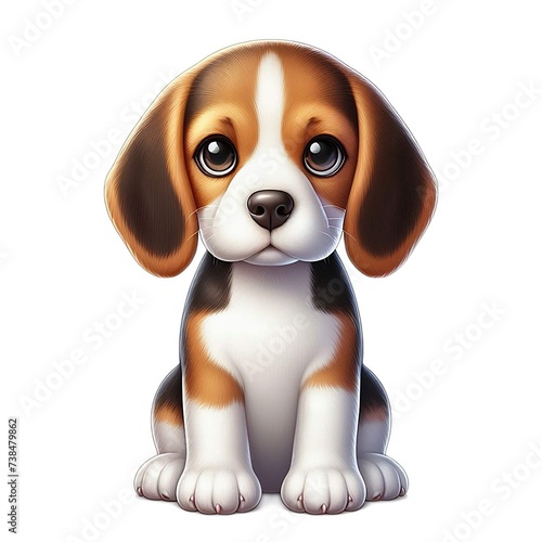 Animal, dog, pet, cute dog, lovely dog, spotted dog, illustration, digital art, dog character, animal character,