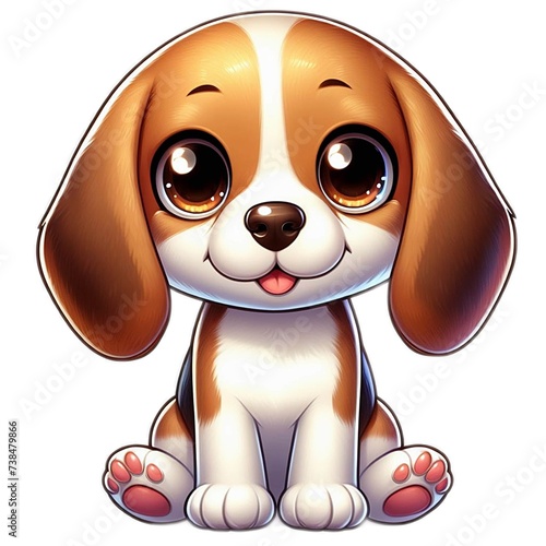 Animal, dog, pet, cute dog, lovely dog, spotted dog, illustration, digital art, dog character, animal character,