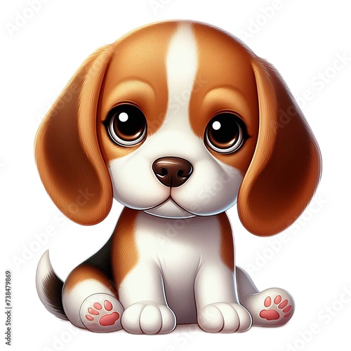 Animal, dog, pet, cute dog, lovely dog, spotted dog, illustration, digital art, dog character, animal character,