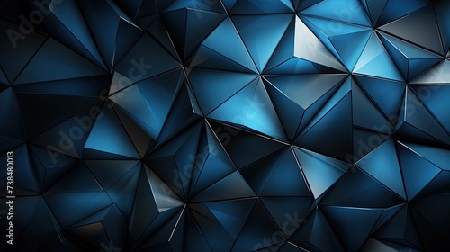 Abstract blue triangle background. Created with Ai