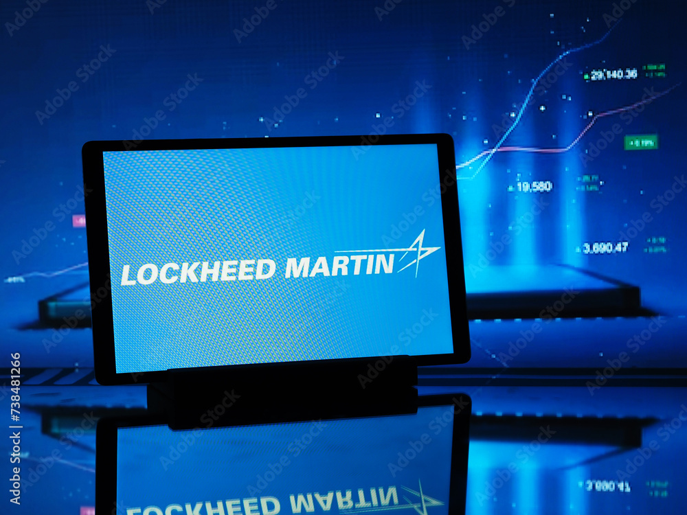 In this photo illustration, Lockheed Martin Corporation logo seen ...