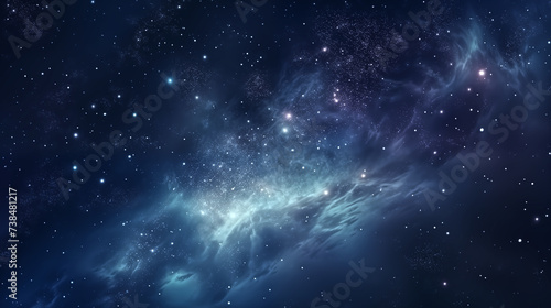 Space background with realistic nebula and shining stars. blue n