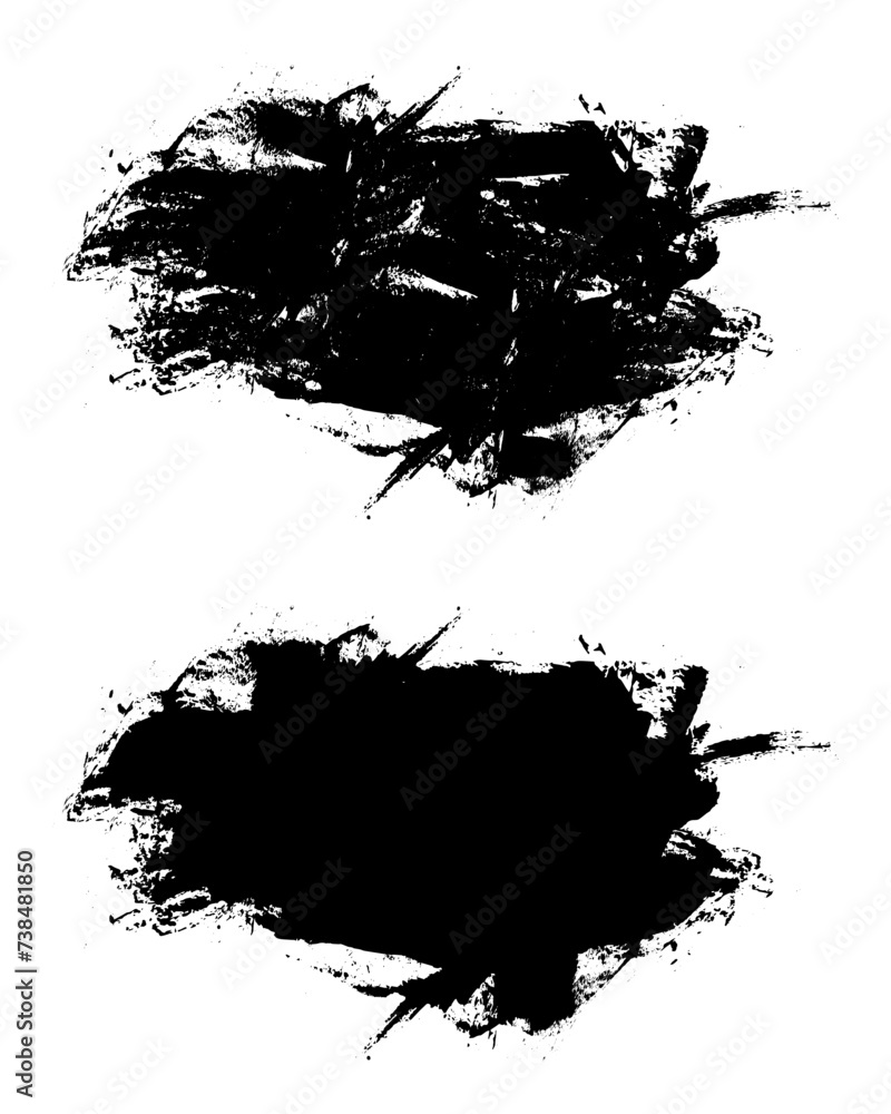 black grunge paint splatter background vector illustration, vintage vector brush texture set, brush stroke black ink stroke set, ink stain brush stroke texture