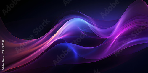 Abstract Fluid Art Background with Vibrant Blue and Purple Waves
