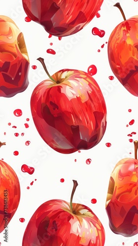 Seamless pattern of apples. Vertical background  photo