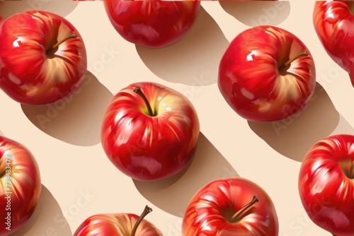 Seamless pattern of apples.  photo