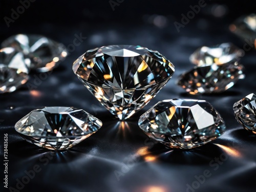 Three remarkable large diamonds  black background