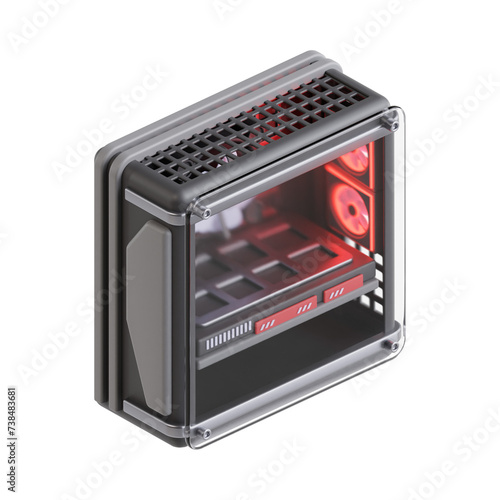 icon simple 3d render illustration gaming pc device render