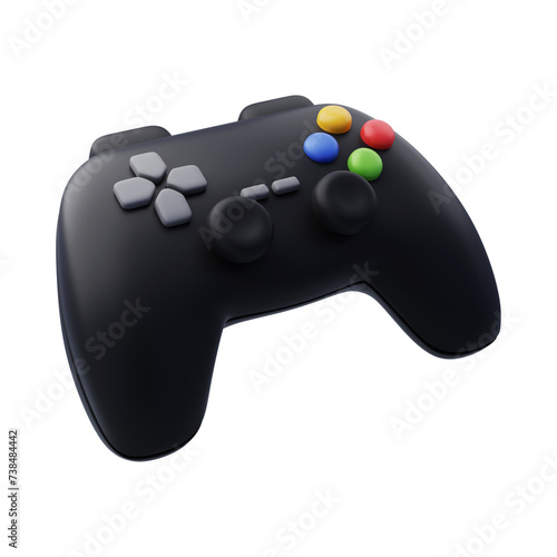 icon simple 3d render illustration black gamepad left