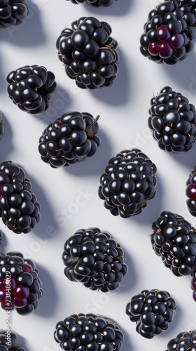 Seamless pattern of blackberry. Vertical background 