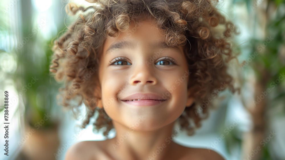 Energetic child playing, laughter in a bright white space, capturing joy and innocence Energetic child playing, laughter in a bright white space, capturing joy and innocence