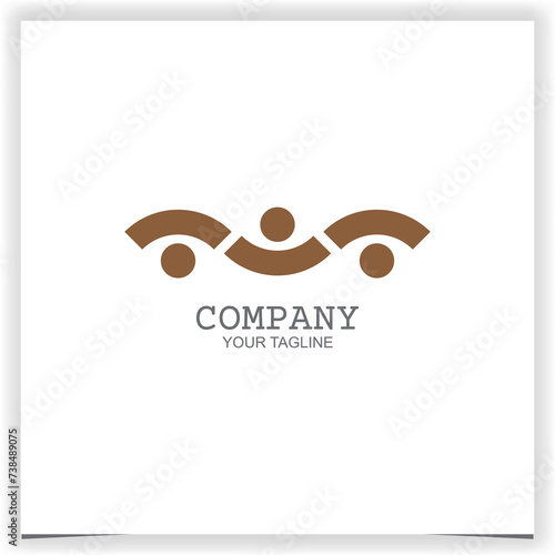poeple community team work and car logo design vector