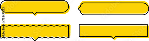 Yellow Horizontal speech bubbles collection. Simple speech bubble frame decoration. Vector illustration