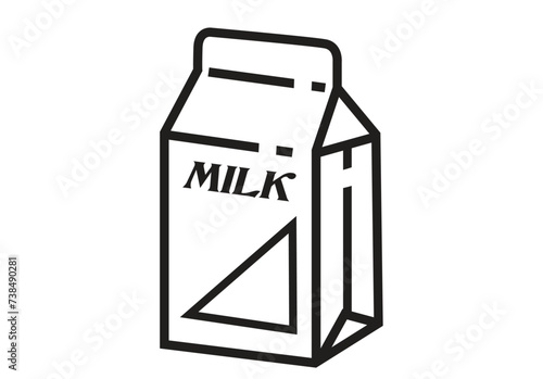 Milk Carton line art. Editable Clip Art.