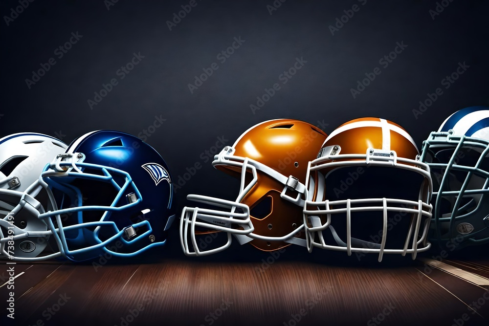 football helmet and ball