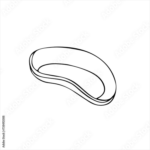 Medical tray doodle style icon. Hand-drawn steel dental tray isolated on white background.