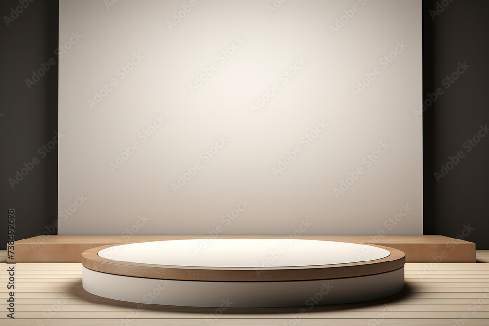 A stunning product podium in a studio setting. (Generative AI) A stunning product podium in a studio setting. (Generative AI)