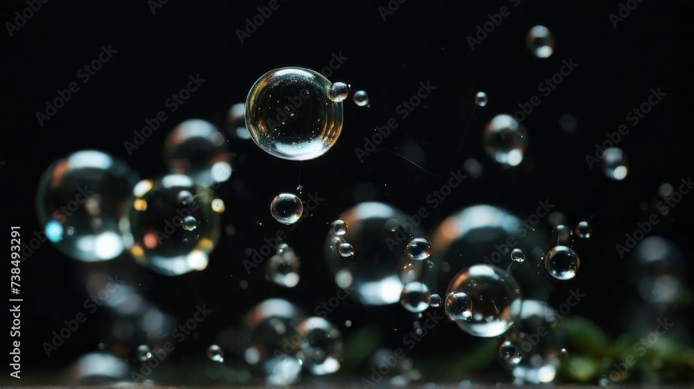 Soap bubbles with a mix of sizes, creating a dynamic and lively background Soap bubbles with a mix of sizes, creating a dynamic and lively background