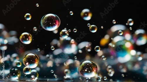 Wallpaper Mural Soap bubbles with a mix of sizes, creating a dynamic and lively background Torontodigital.ca