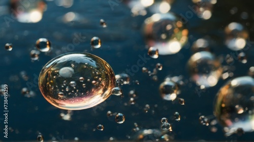 Soap bubbles with a mix of sizes, creating a dynamic and lively background
