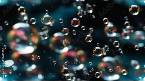 Soap bubbles with a mix of sizes, creating a dynamic and lively background